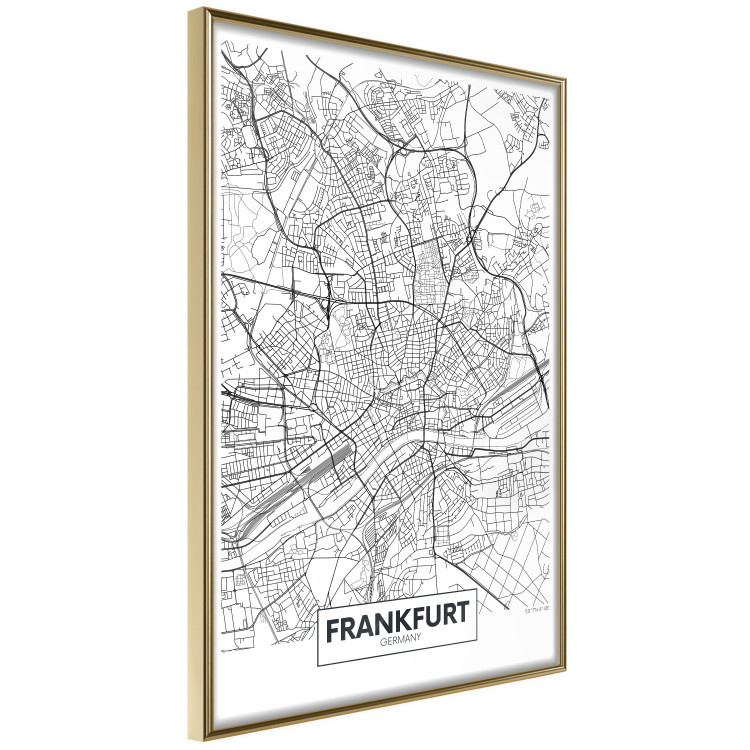Wall Poster Map of Frankfurt - black and white map of a German city with label 116360 additionalImage 14