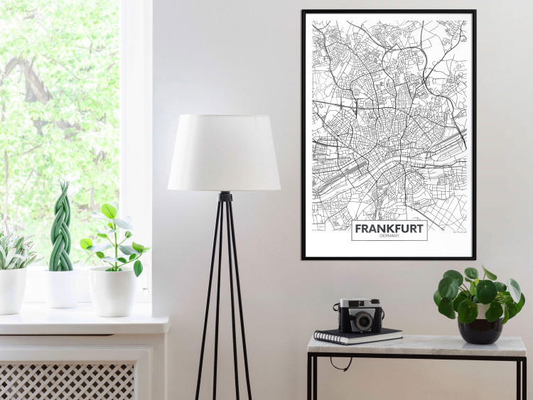 Wall Poster Map of Frankfurt - black and white map of a German city with label 116360 additionalImage 5