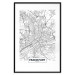 Wall Poster Map of Frankfurt - black and white map of a German city with label 116360 additionalThumb 17