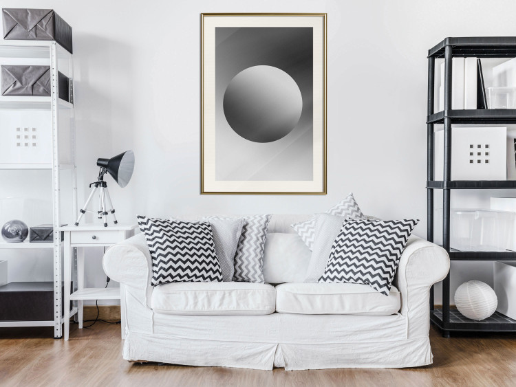 Poster Sphere and Gradient - simple geometric abstraction in shades of gray 116560 additionalImage 21