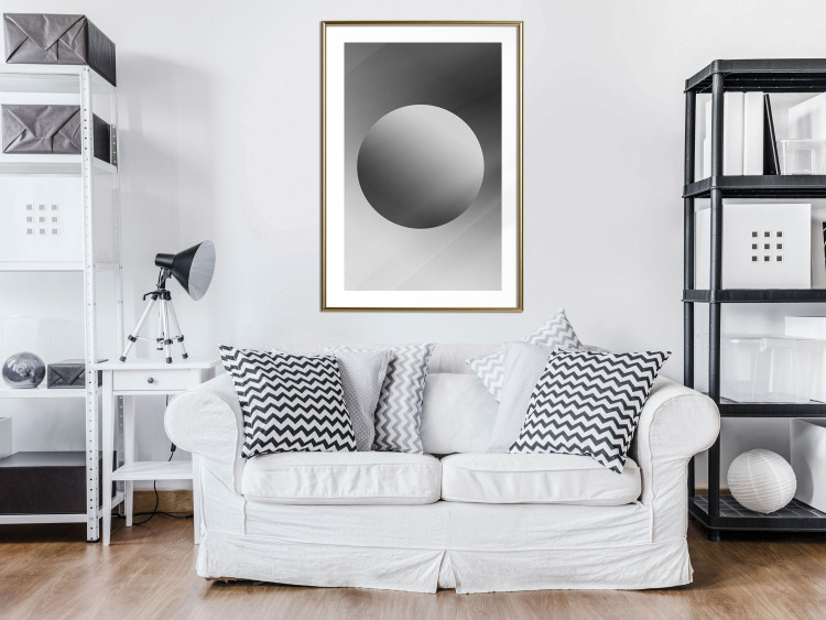 Poster Sphere and Gradient - simple geometric abstraction in shades of gray 116560 additionalImage 13