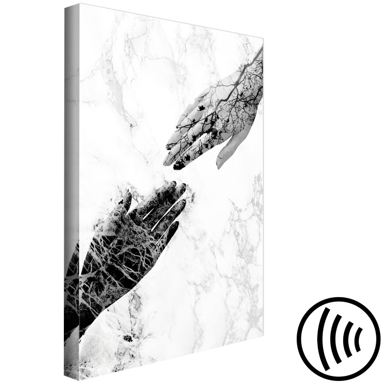 Canvas Art Print Nature's Art in Hands (1-part) - Black and White Abstraction 117260 additionalImage 6