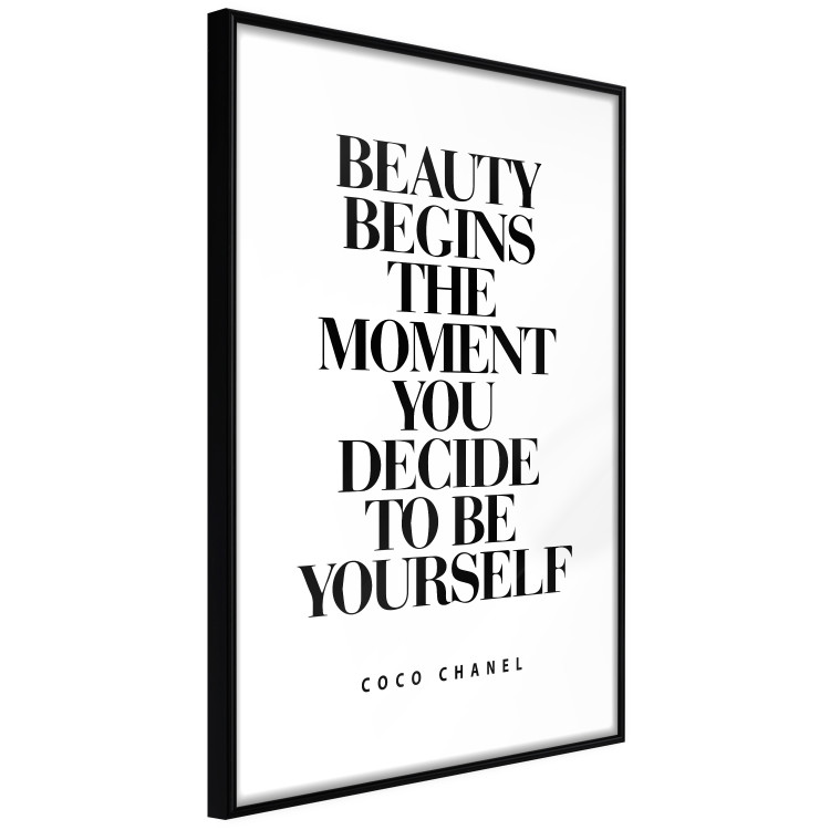 Poster Coco Chanel - simple black and white composition with English texts 117360 additionalImage 12