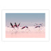 Wall Poster Flamingo Race - summer landscape of pastel water with pink birds 117460 additionalThumb 25