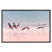 Wall Poster Flamingo Race - summer landscape of pastel water with pink birds 117460 additionalThumb 18