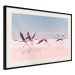 Wall Poster Flamingo Race - summer landscape of pastel water with pink birds 117460 additionalThumb 3