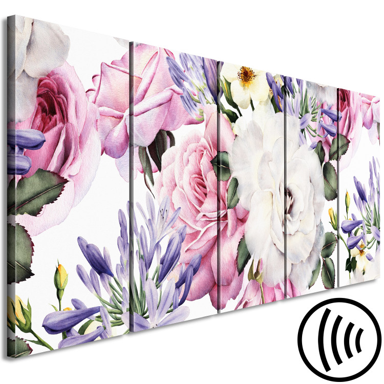 Canvas Rose Composition (5 Parts) Narrow Colourful 118360 additionalImage 6