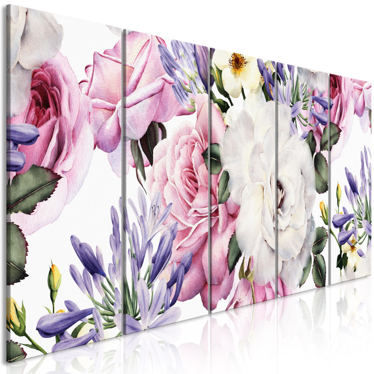 Canvas Rose Composition (5 Parts) Narrow Colourful 118360 additionalImage 2