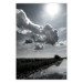 Wall Poster Hot Clouds - black and white landscape of nature against a backdrop of clouds and water 122360