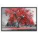 Poster Autumn in the Park (Red) - gray tree landscape with red leaves 122760 additionalThumb 24