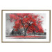 Poster Autumn in the Park (Red) - gray tree landscape with red leaves 122760 additionalThumb 16