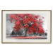 Poster Autumn in the Park (Red) - gray tree landscape with red leaves 122760 additionalThumb 19