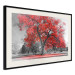 Poster Autumn in the Park (Red) - gray tree landscape with red leaves 122760 additionalThumb 3