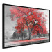 Poster Autumn in the Park (Red) - gray tree landscape with red leaves 122760 additionalThumb 12