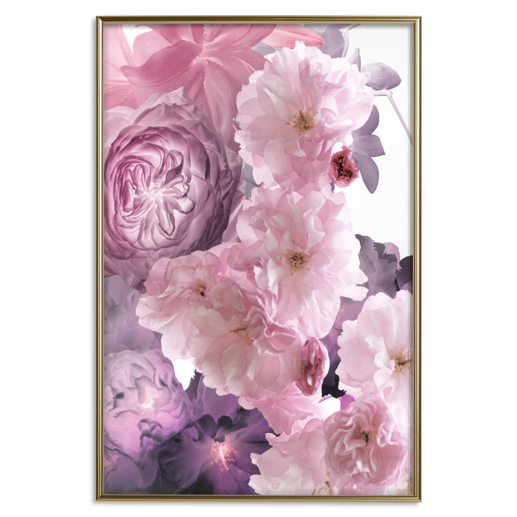 Poster Fan of Flowers - pink flowers and colorful plants on a white background 122860 additionalImage 17