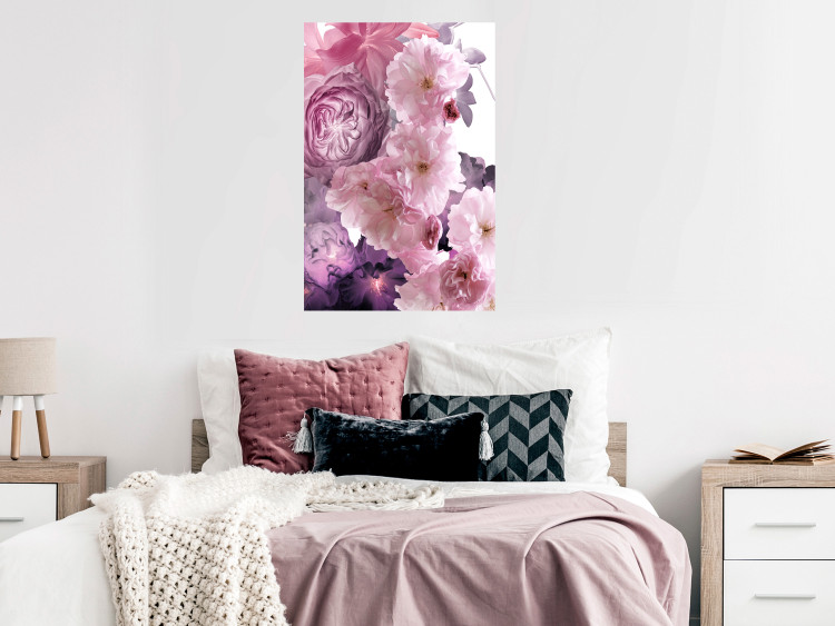 Poster Fan of Flowers - pink flowers and colorful plants on a white background 122860 additionalImage 19