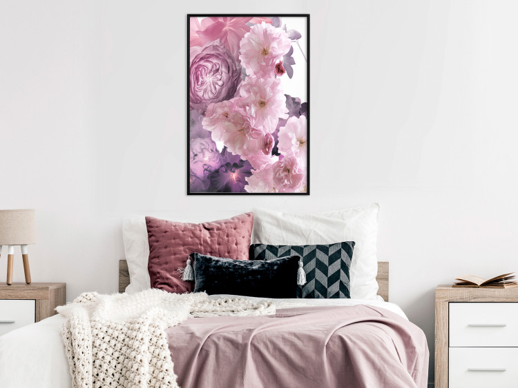 Poster Fan of Flowers - pink flowers and colorful plants on a white background 122860 additionalImage 3