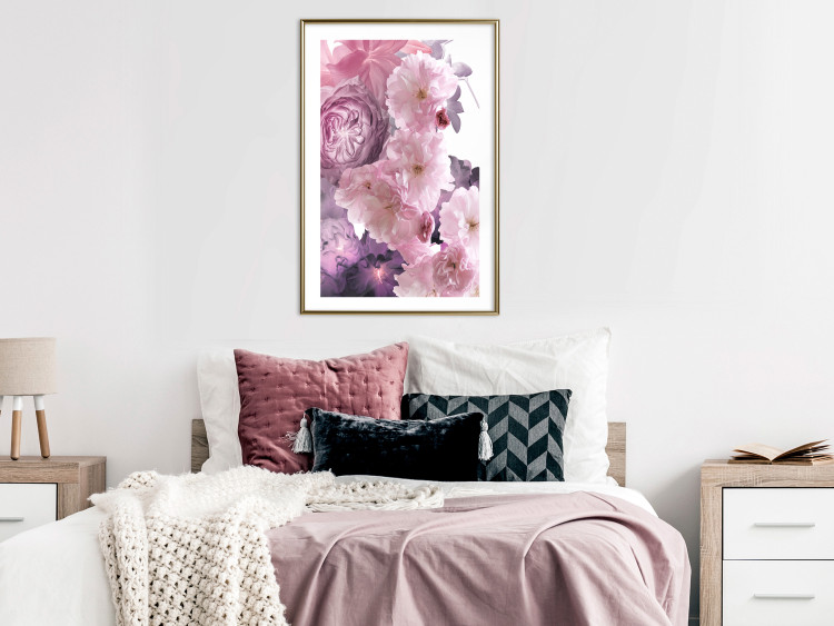 Poster Fan of Flowers - pink flowers and colorful plants on a white background 122860 additionalImage 15