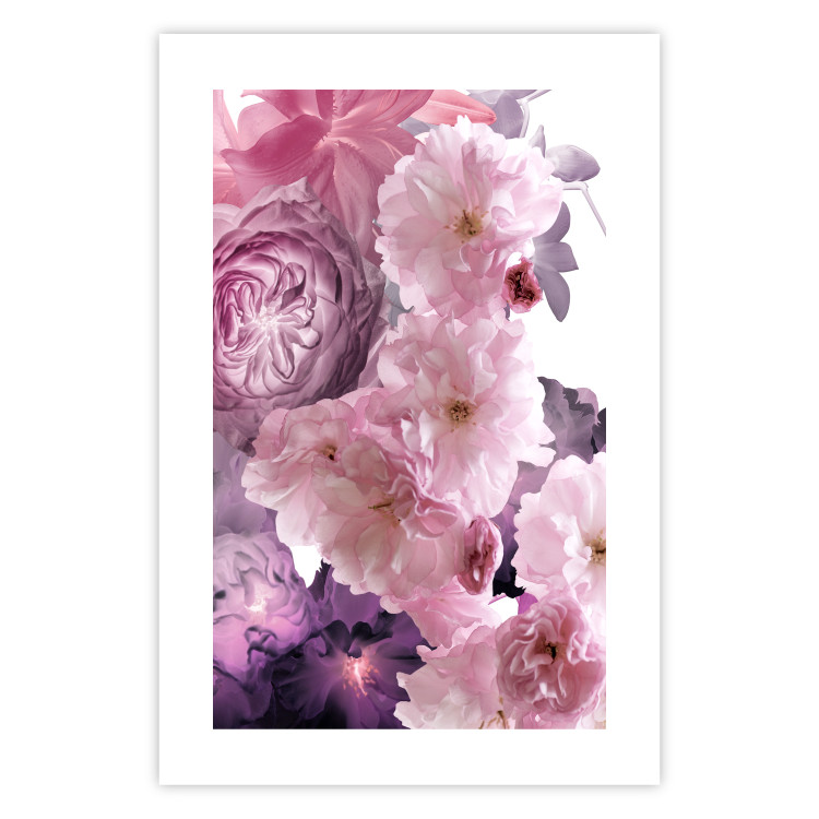 Poster Fan of Flowers - pink flowers and colorful plants on a white background 122860 additionalImage 24