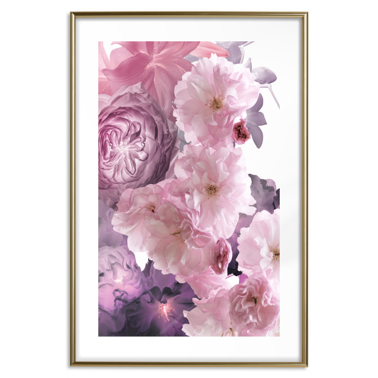Poster Fan of Flowers - pink flowers and colorful plants on a white background 122860 additionalImage 16