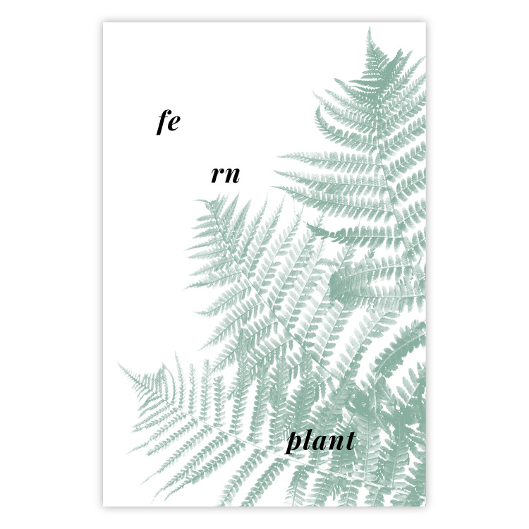 Wall Poster Fern Plant - green leaf with English text on a white background 122960