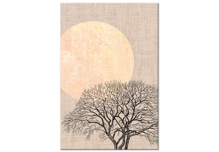 Canvas Art Print Morning Full Moon (1 Part) Vertical 123760