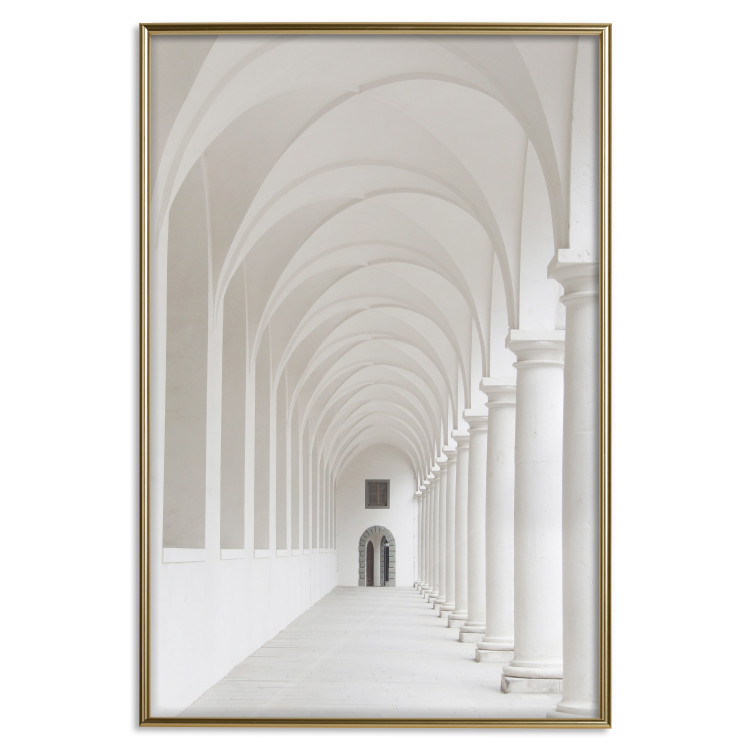Poster Colonnade - building architecture with gray columns creating corridor 123860 additionalImage 20