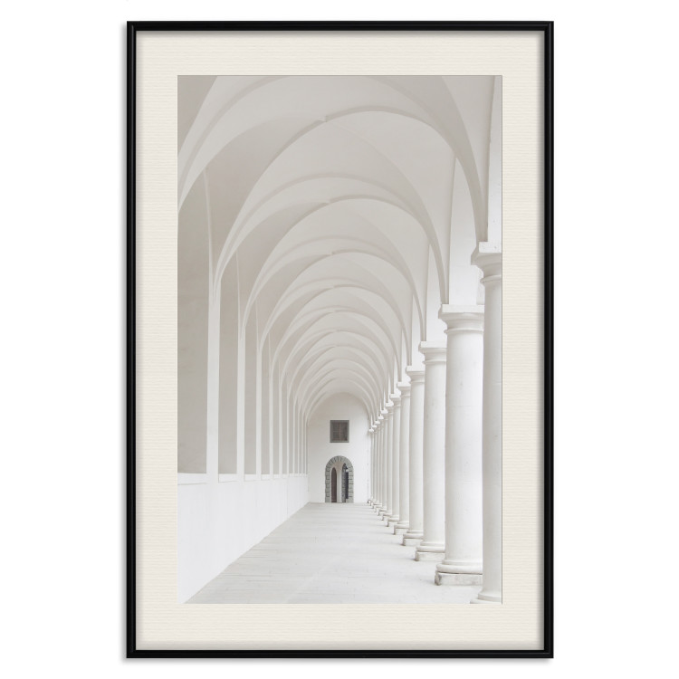 Poster Colonnade - building architecture with gray columns creating corridor 123860 additionalImage 18