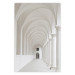 Poster Colonnade - building architecture with gray columns creating corridor 123860