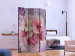 Room Separator Memory (3-piece) - pink orchids and delicate inscriptions in the background 124060 additionalThumb 2