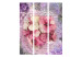 Room Separator Memory (3-piece) - pink orchids and delicate inscriptions in the background 124060 additionalThumb 3