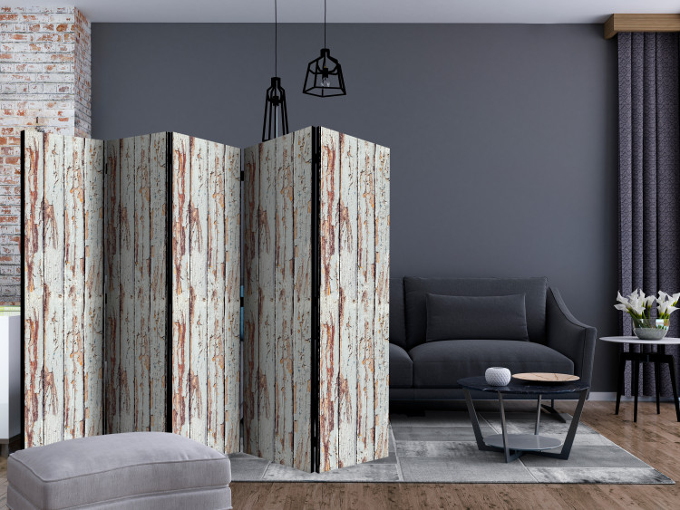 Room Divider Forest Inspired II (5-piece) - background in white weathered wood 124160 additionalImage 4