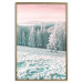 Wall Poster Harsh Winter - winter forest landscape against mountains and red sky 124460 additionalThumb 20