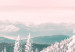 Wall Poster Harsh Winter - winter forest landscape against mountains and red sky 124460 additionalThumb 3