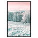 Wall Poster Harsh Winter - winter forest landscape against mountains and red sky 124460 additionalThumb 24