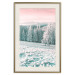 Wall Poster Harsh Winter - winter forest landscape against mountains and red sky 124460 additionalThumb 19
