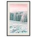 Wall Poster Harsh Winter - winter forest landscape against mountains and red sky 124460 additionalThumb 18