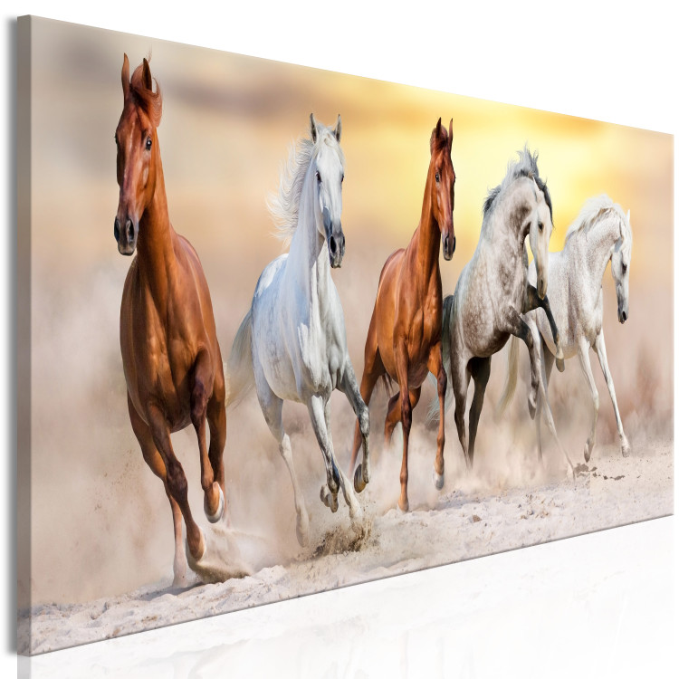 Canvas Flock of Horses (1 Part) Narrow 125160 additionalImage 2