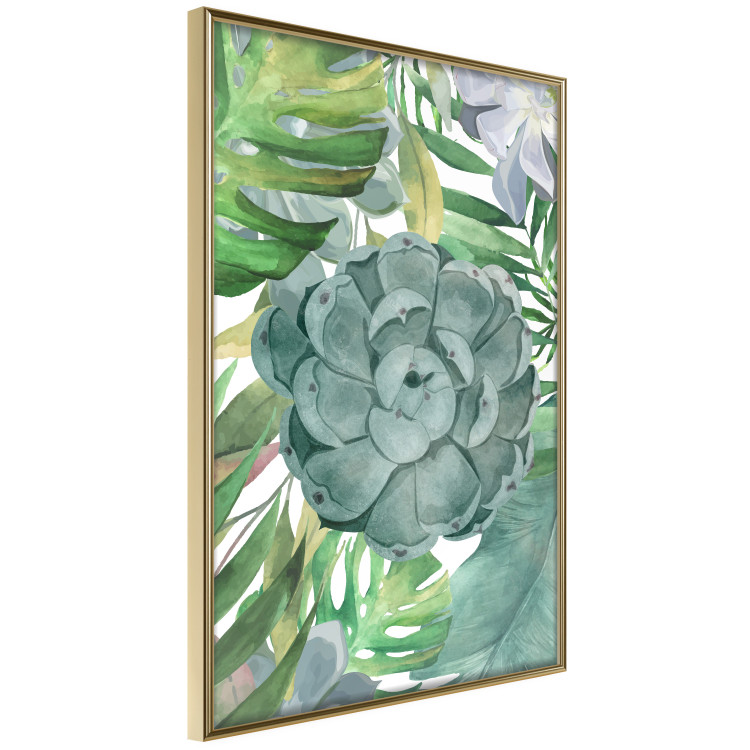 Wall Poster Tropical Flora - flower amidst tropical plants on a white background 125760 additionalImage 12