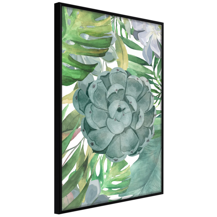 Wall Poster Tropical Flora - flower amidst tropical plants on a white background 125760 additionalImage 10