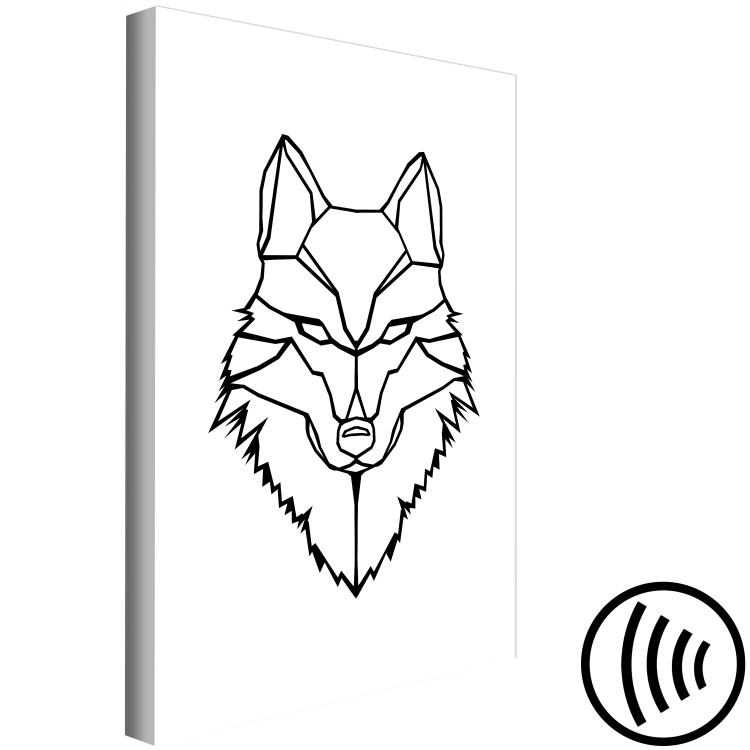Canvas Art Print Black wolf outlines - geometric composition on a white background 125860 additionalImage 6