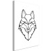 Canvas Art Print Black wolf outlines - geometric composition on a white background 125860 additionalThumb 2