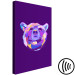 Canvas Art Print Violet bear - an abstract, colourful animal on a dark background 126660 additionalThumb 6