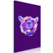 Canvas Art Print Violet bear - an abstract, colourful animal on a dark background 126660 additionalThumb 2