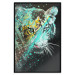 Poster Mint Tiger - colorful composition of a wild cat on a black background 126860 additionalThumb 18