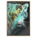 Poster Mint Tiger - colorful composition of a wild cat on a black background 126860 additionalThumb 21