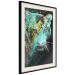 Poster Mint Tiger - colorful composition of a wild cat on a black background 126860 additionalThumb 2