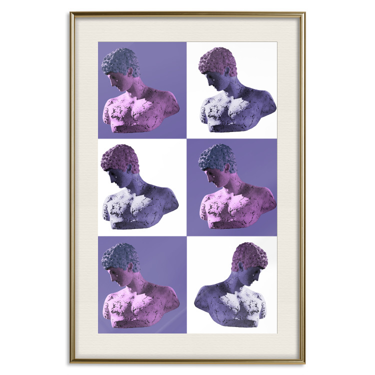 Poster Greek Checkerboard - Greek sculptures on purple checkerboard background 127860 additionalImage 20