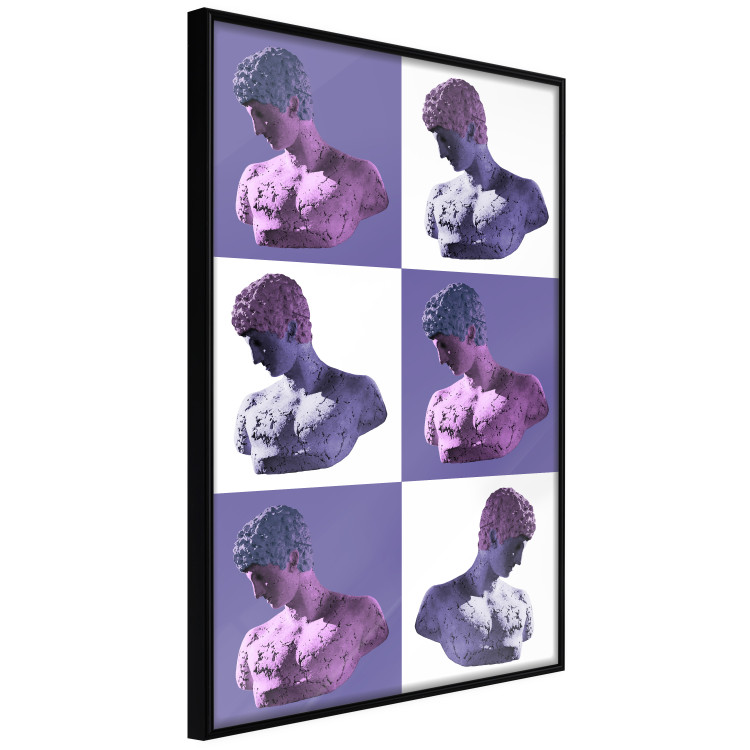Poster Greek Checkerboard - Greek sculptures on purple checkerboard background 127860 additionalImage 11