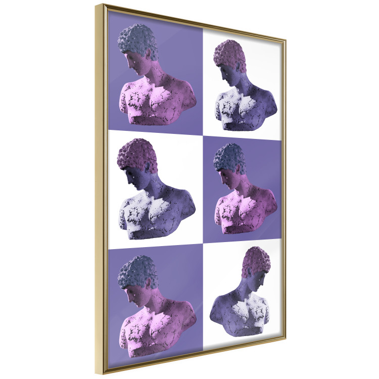 Poster Greek Checkerboard - Greek sculptures on purple checkerboard background 127860 additionalImage 12